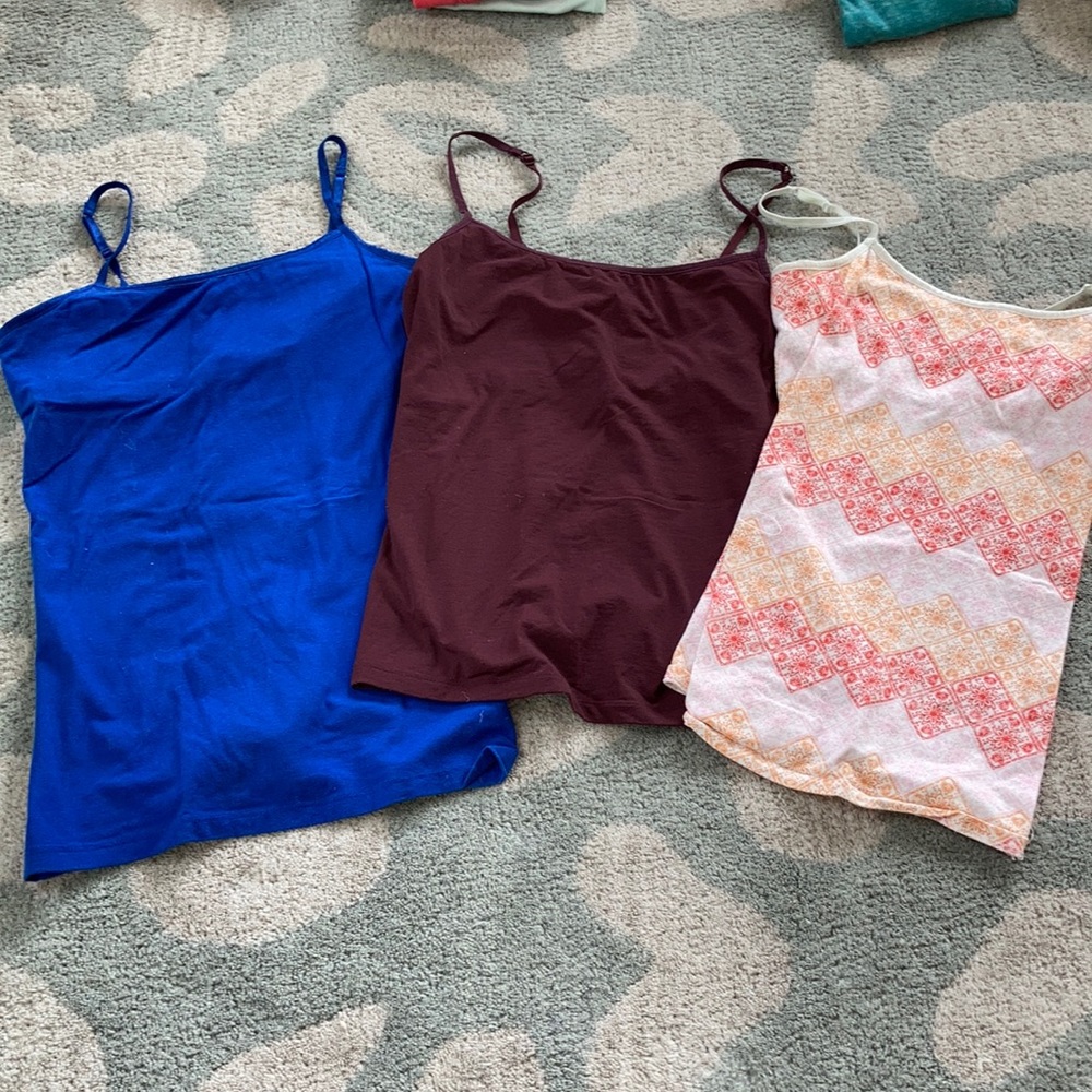 THREE cami shelf bra tanks